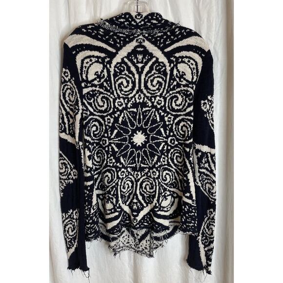 Free People Smitten Kitten Cardigan- Black & White, Patterned, Oversized Fit, XS - Picture 8 of 11